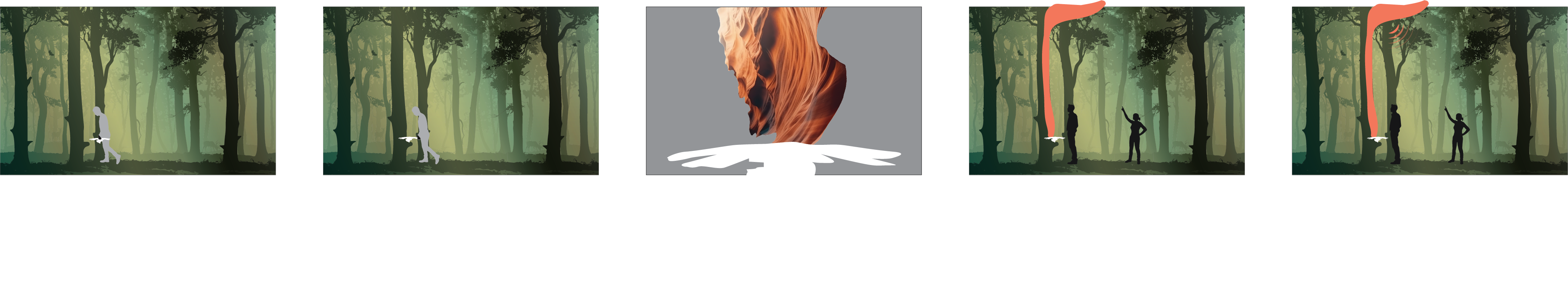 Imagine: USA Pavilion - Forest Sequence Storyboard