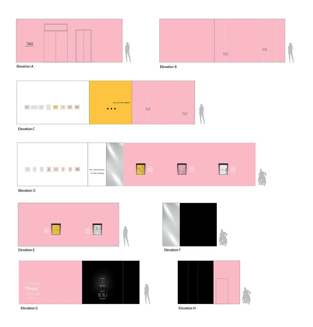 UNHUMAN: A James "Yaya" Hough Exhibition - Visitor Experience - Elevations