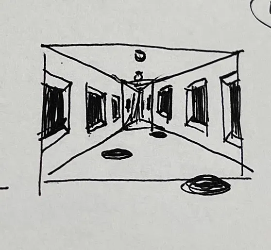 UNHUMAN: A James "Yaya" Hough Exhibition - Spatial Planning - Perspective Sketch